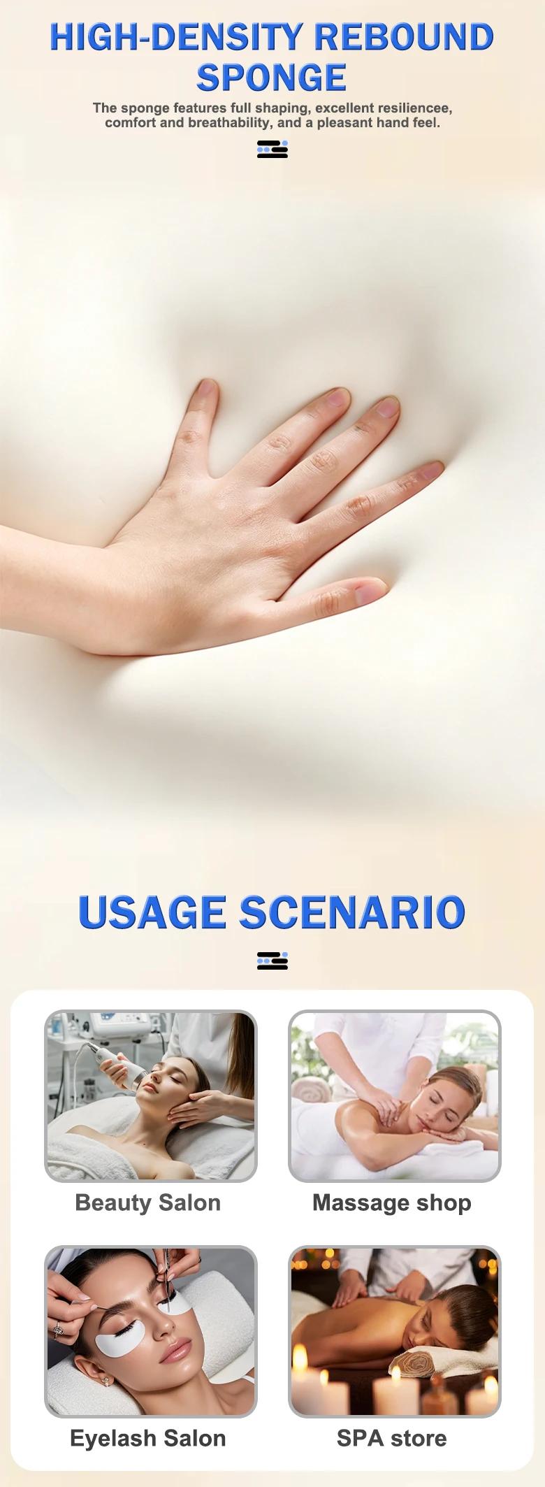 Hochwertiges Fußgesteuertes Stimmungslampen-Massagebett, Schönheitsbett, Ergonomisches Design, Behandlungsbett, Anpassbare Lederfarbe für Spa – Detail 6