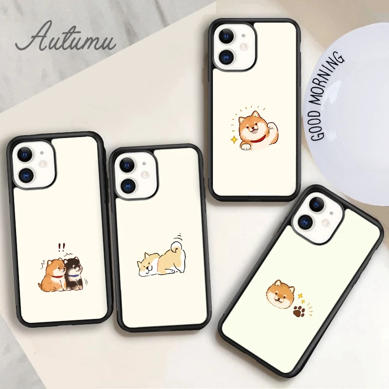 Cute Kawaii Shiba Inu Phone Case for iPhone 15 16 SE2020 11 12 13 14 Pro Max mini 6 7 8 Plus Cover coque Fundas Shell