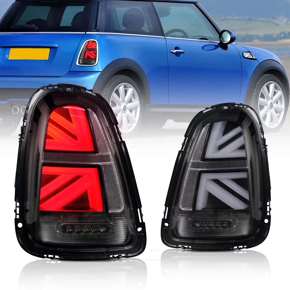 Union Jack Led Tail lights Assembly For BMW Mini Cooper R56 R57 R58 R59 2007-2013 Rear Lamp DRL Fog Taillights Plug and Play