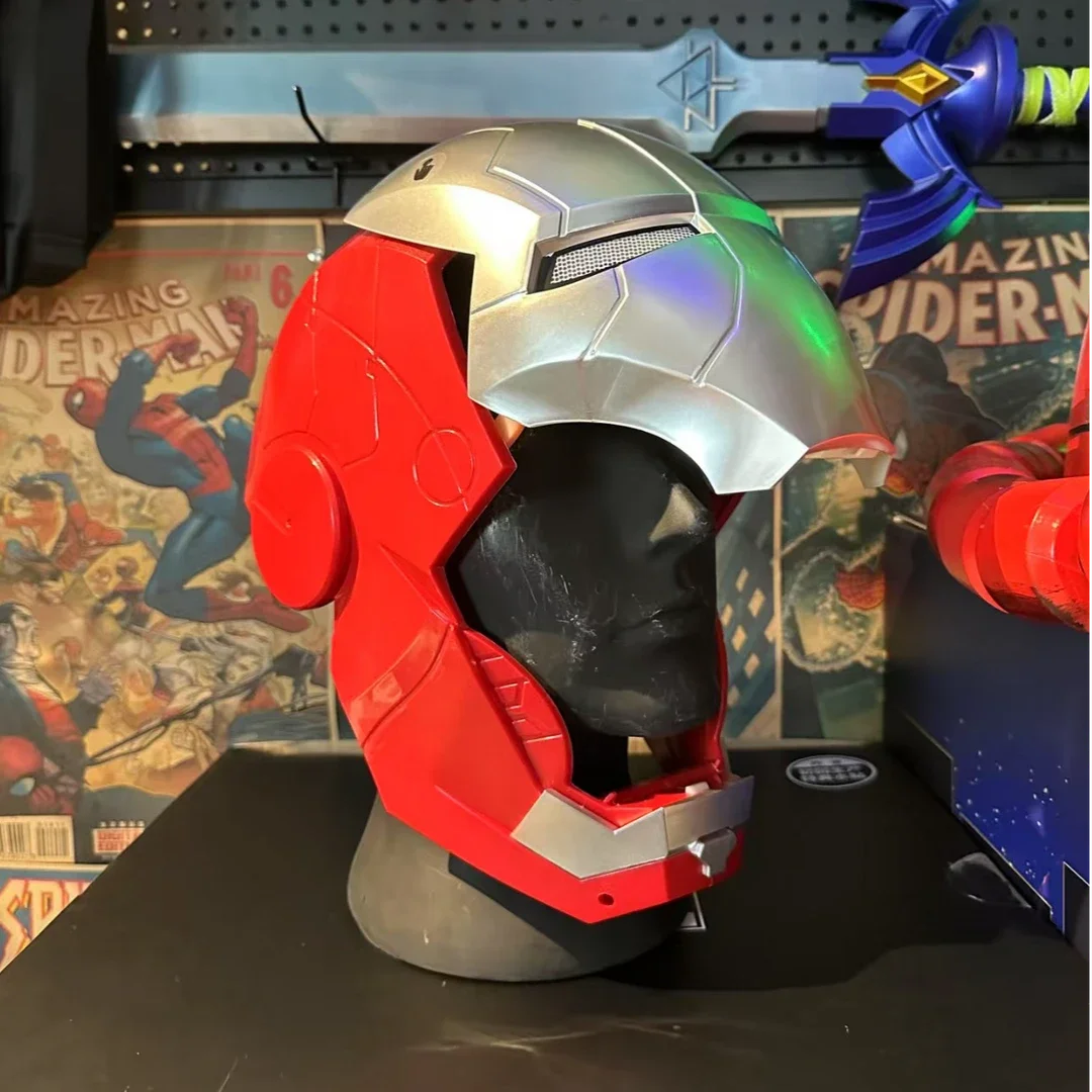 Casco Iron Man MK5 Jarvis Casco eléctrico portátil con apertura y cierre con características de transformación e iluminaciónJuguete para adultos