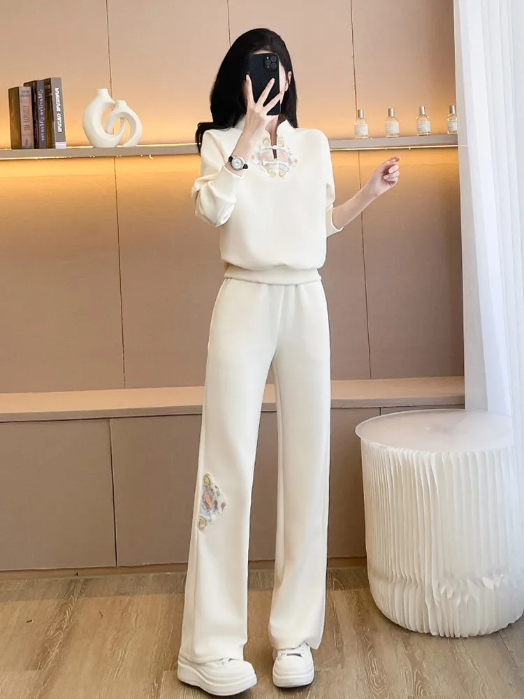 

New Chinese Style Casual Sportswear Set Women's Spring Autumn Fashionable Elegant Anti-Aging Internet Celebrity Two-Piece Set