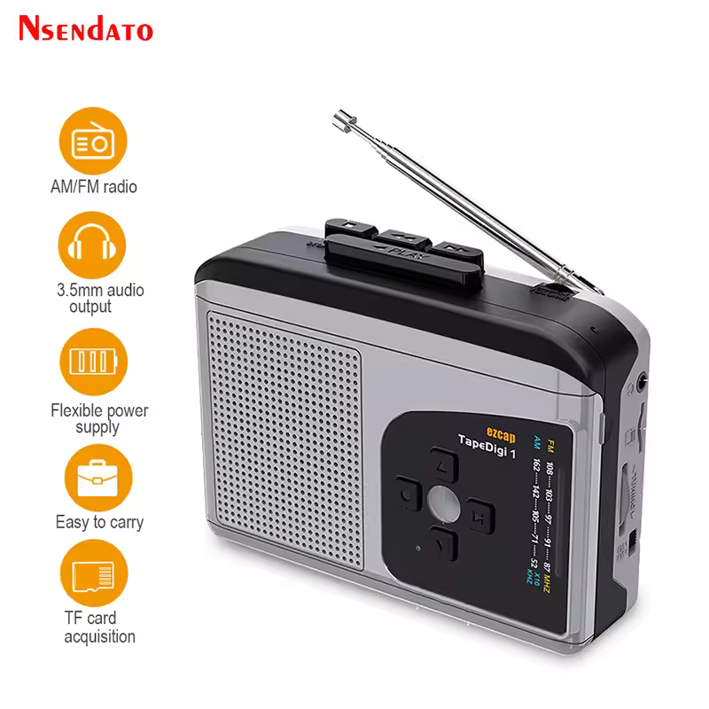 Ezcap234 Оригинальный кассетный проигрыватель в MP3 с динамиком AM/FM радиомагнитофон на TF-карту аудиозахвата