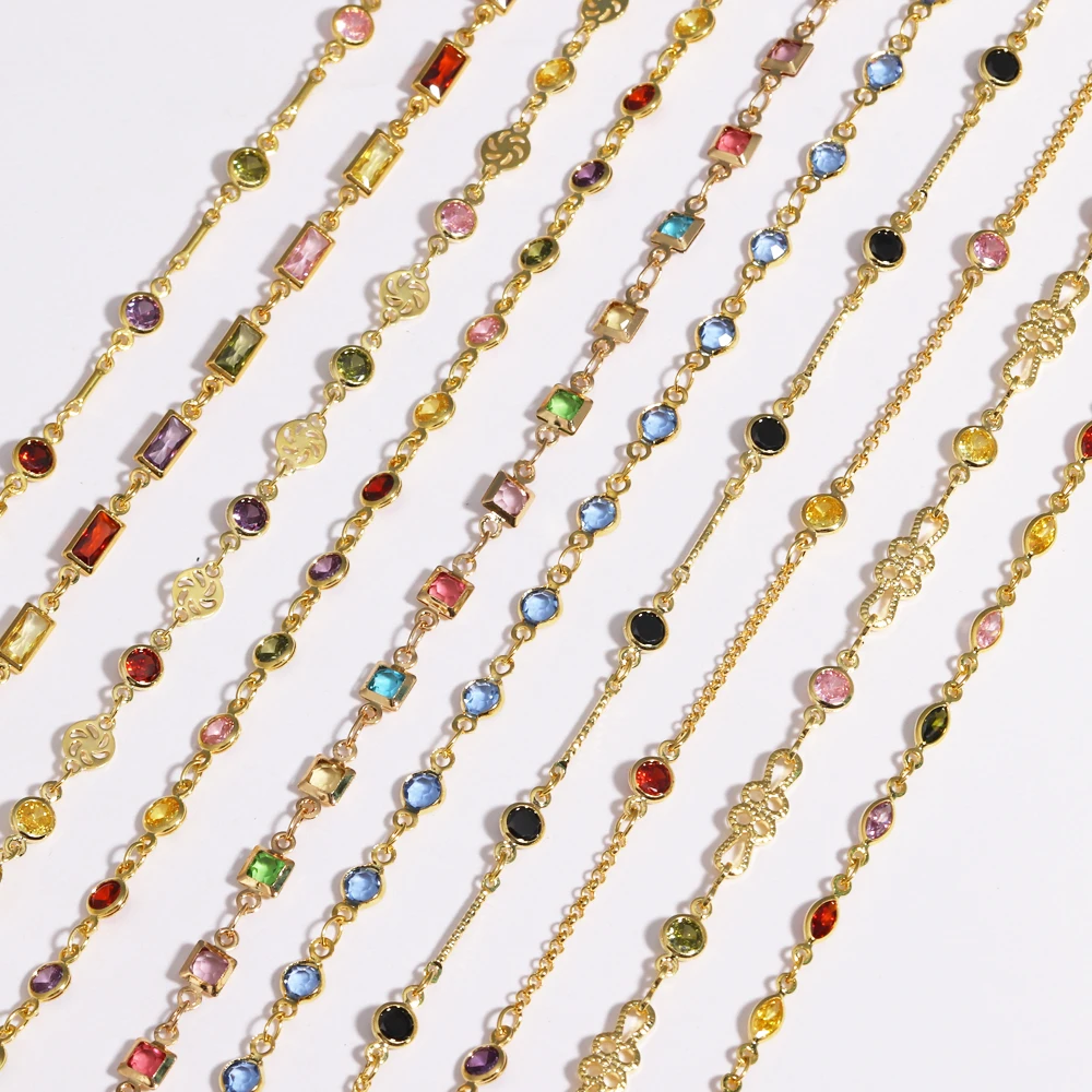 Iced Out Bling CZ теннисная цепочка с радужным цирконием, красочное ожерелье высшего качества, золотого цвета, модное женское колье в стиле хип-хоп, ювелирные изделия