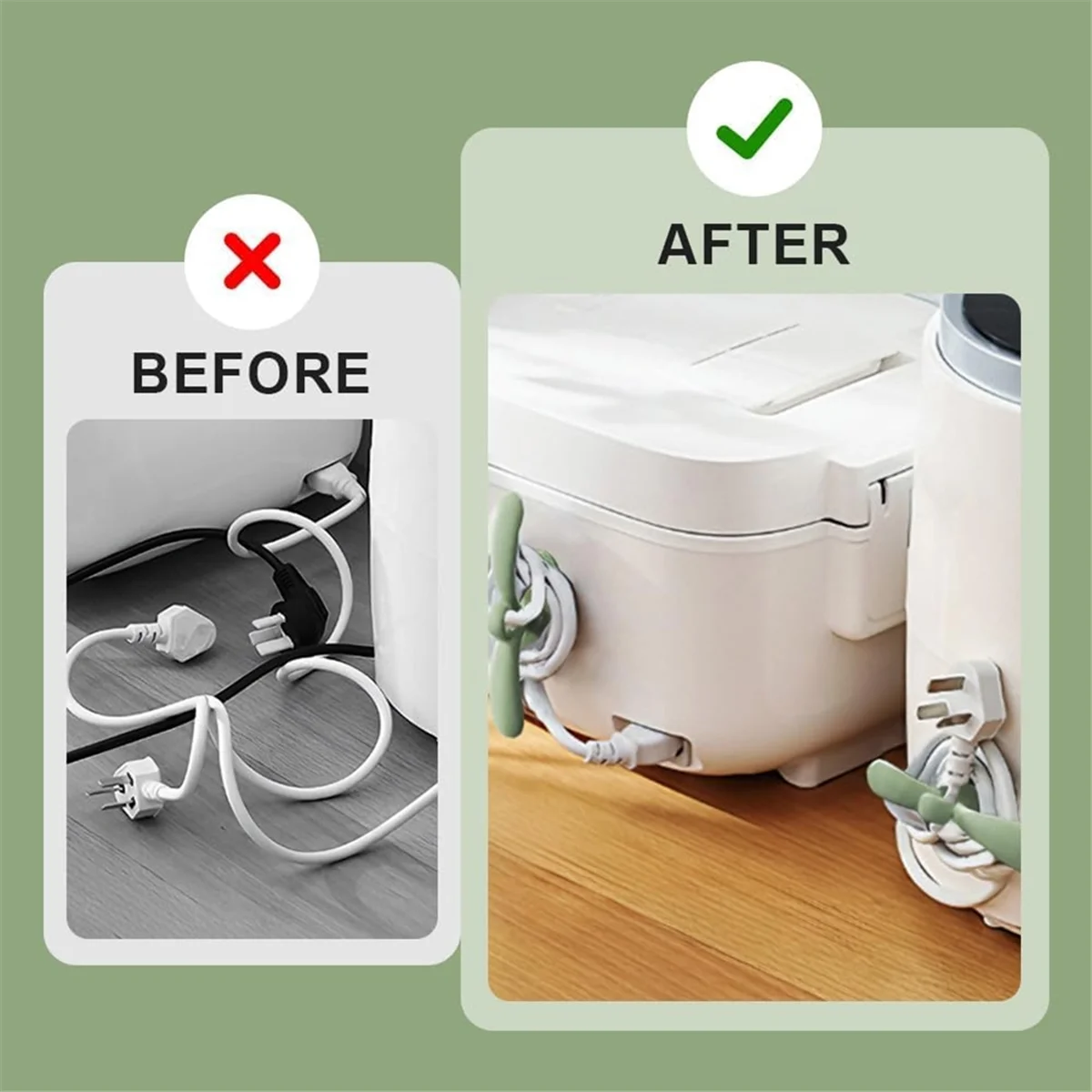 10 Uds. Organizador de cables para electrodomésticos de cocina, organizador de cables, enrollador de cables para mezcladores de cocina, enrollador de cables para café