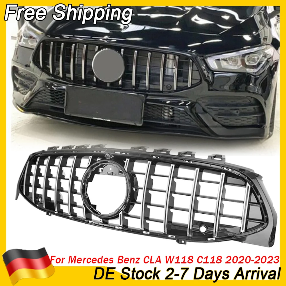 Pour Mercedes Benz Classe CLA 2020-2023 W118, calandre avant style AMG GT, calandre de pare-chocs avant C118 X118 Coupé Shootingbrake