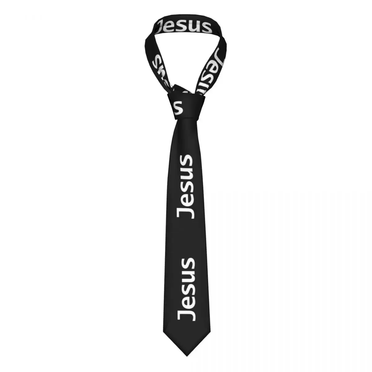 Personalized Christ God Neck Ties for Men Classic Faith Cross Silk Party Necktie