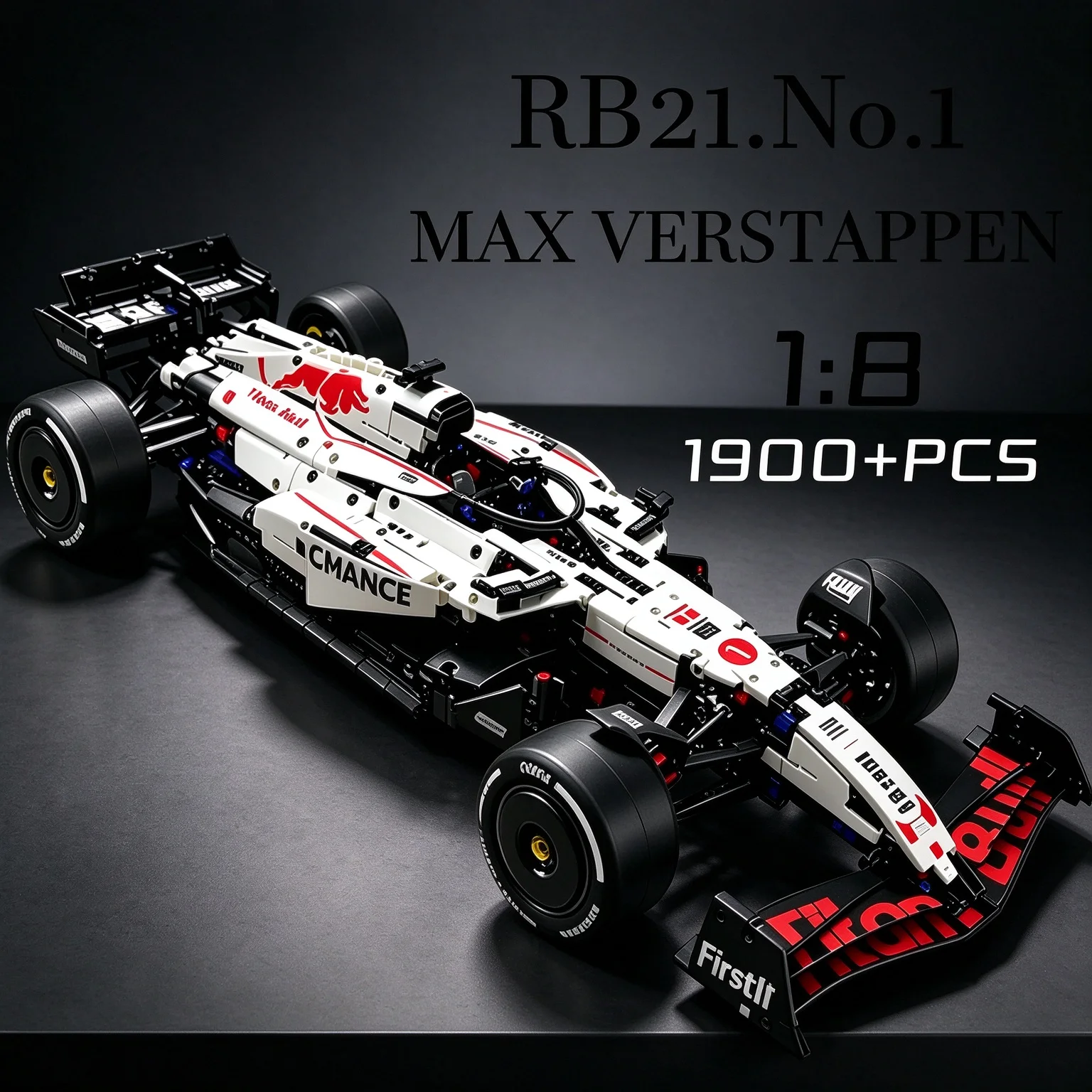 MOC MK6025 Technical Classic Performance 1900+Pcs RB21 White Sports Car Building Blocks MOC DIY Assembly Model Set Boys Toy Gift