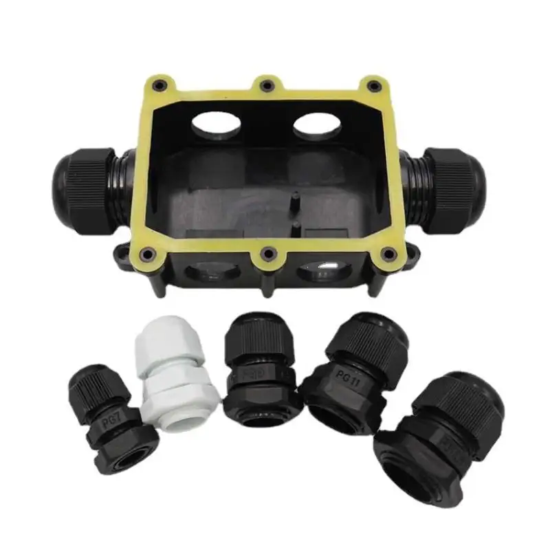 G713 IP68 Waterproof Junction Box 6 Cable Ports Durable Plastic Shell For Outdoor Electrical Wiring Garden Lighting