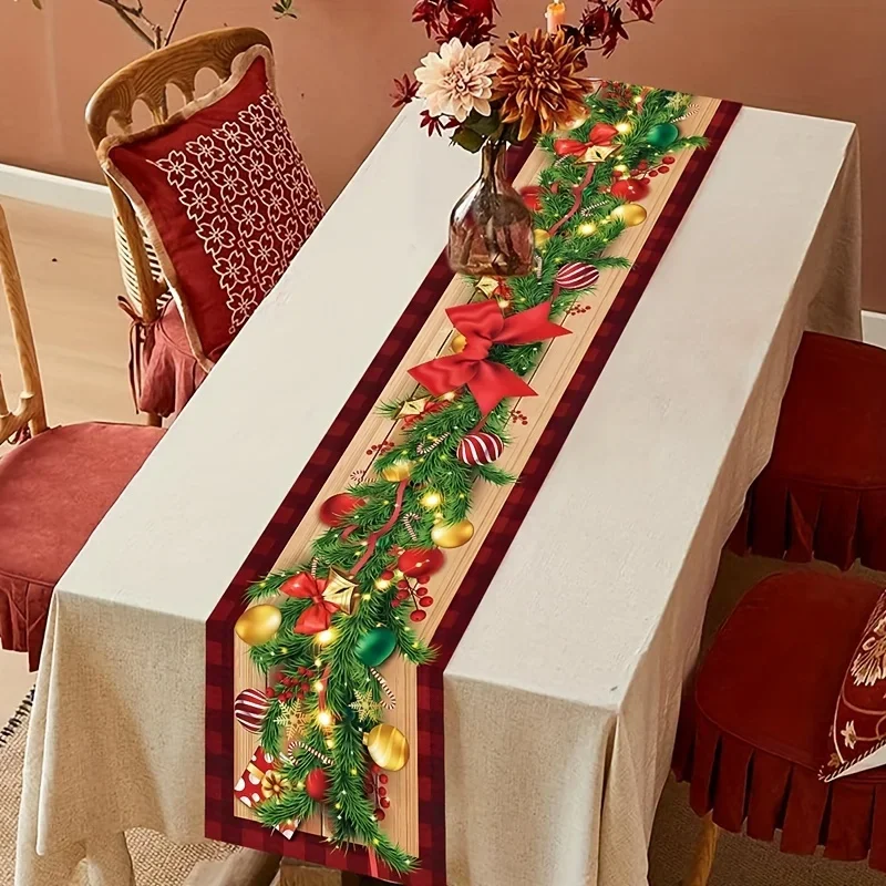Weihnachten Tischläufer Kamin Tischdecke Vintage Weihnachten Home Dekoration Restaurant Wohnzimmer Urlaub Dekoration