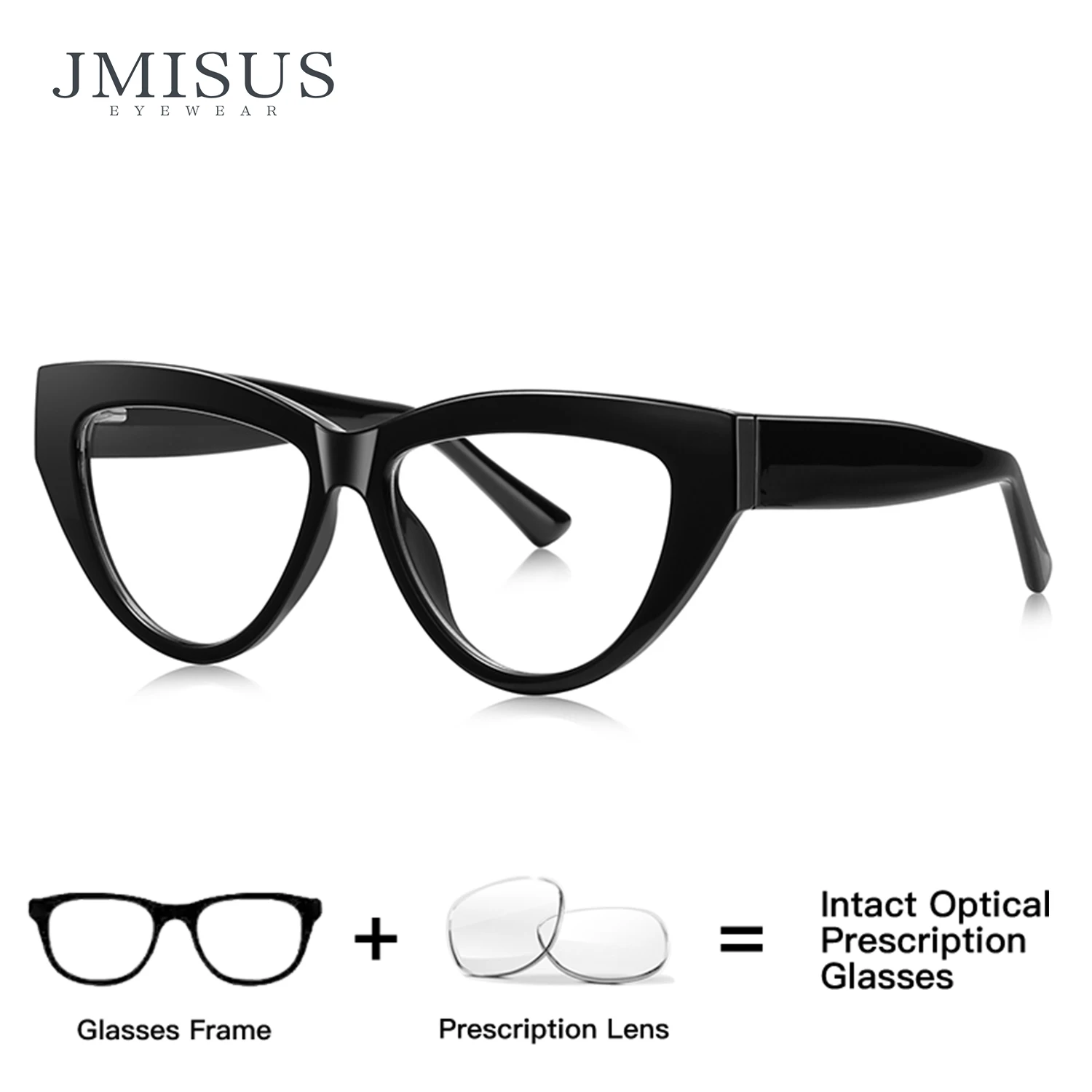 

JMISUS All Day Optical Glasses for Women Retro Cateye Thick Frame Photochromic Polarized Prescription Sunglasses