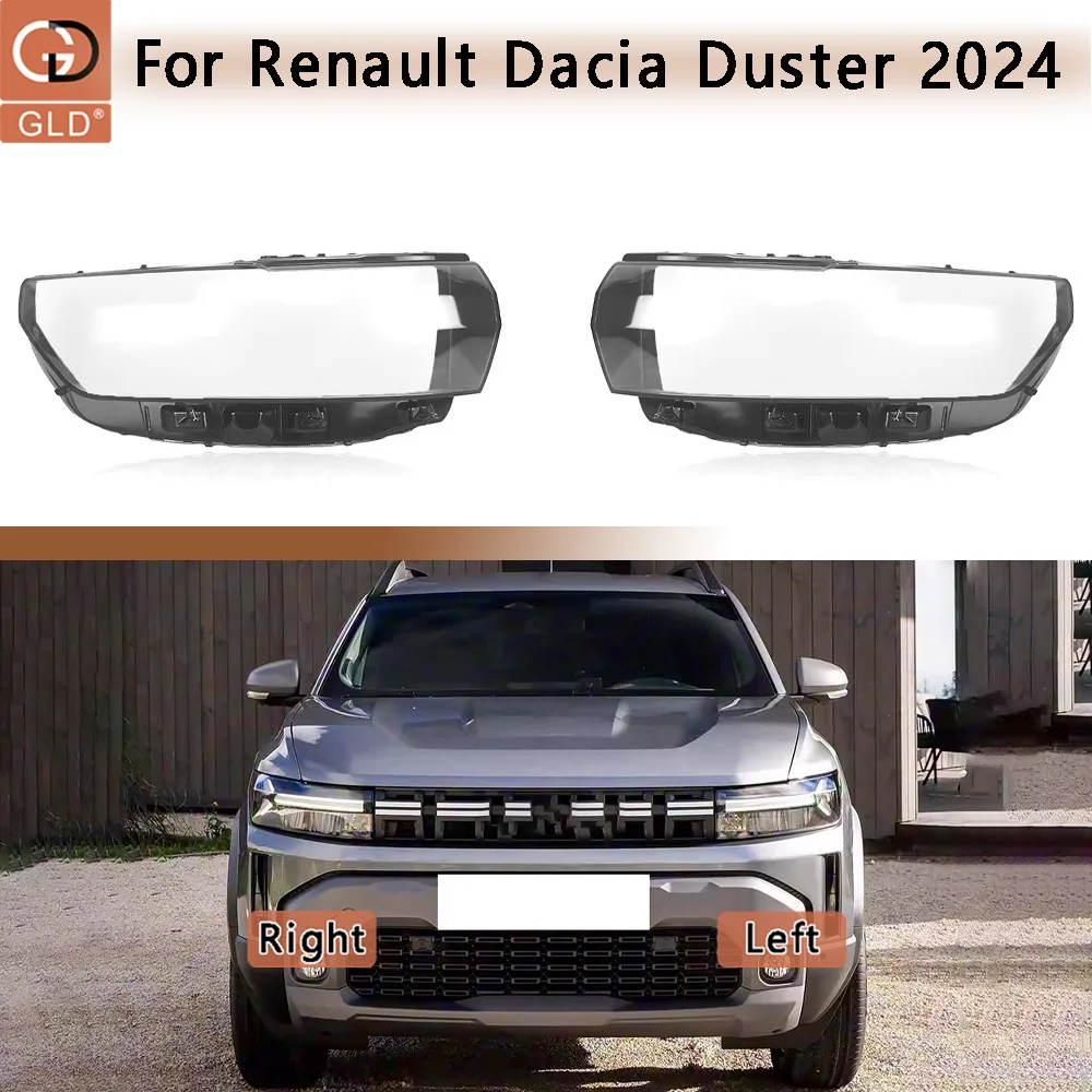 

For Renault Dacia Duster 2024 Front Headlight Shell Headlamp Transparent Lampshade Cover Lens Plexiglass Auto Replacement Parts