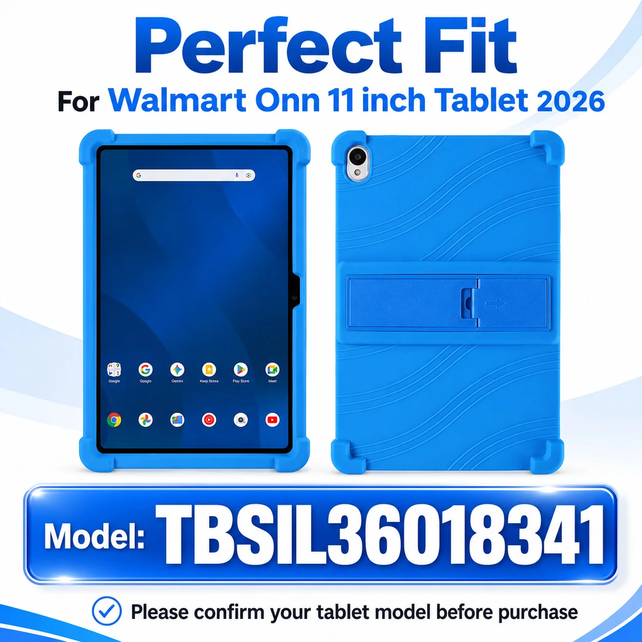 Case for Walmart Onn 11 inch Tablet 2026 Model(TBSIL36018341)Kids Shockproof Silicone Protective Cover with Anti-Slip Soft Case