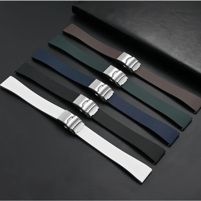 Universal FKM Fluororubber Watch Strap For Patek Philippe Aquanaut Cartier Santos Omega Bracelet 18MM 19MM 20MM 21MM 22MM