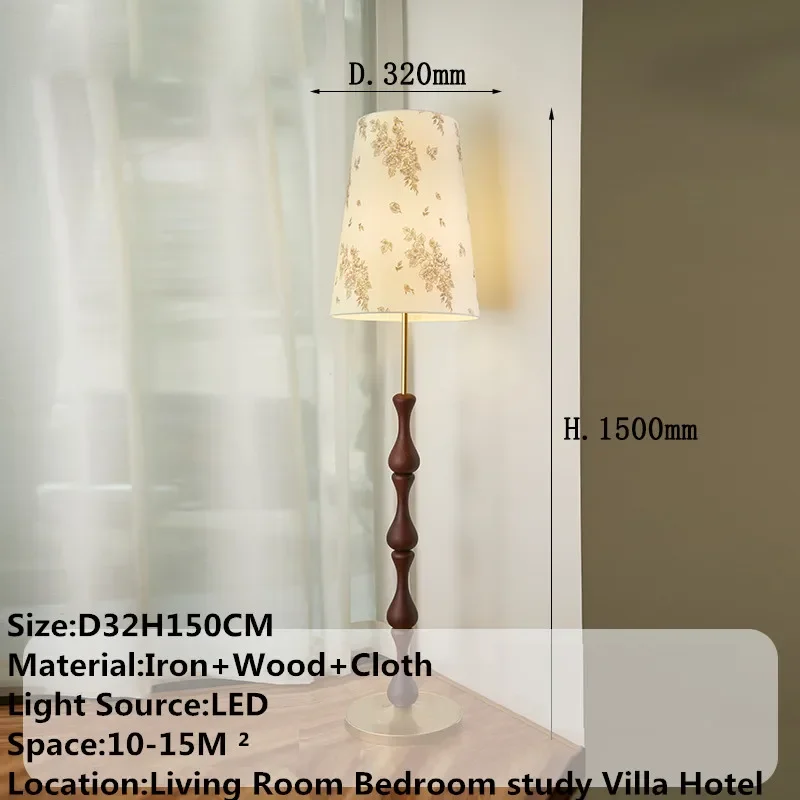 DLMH Contemporary Floor Lamp Retro Art Bedroom Living Room Beside The Sofa LED Villa Hotel Decorative Standing Light