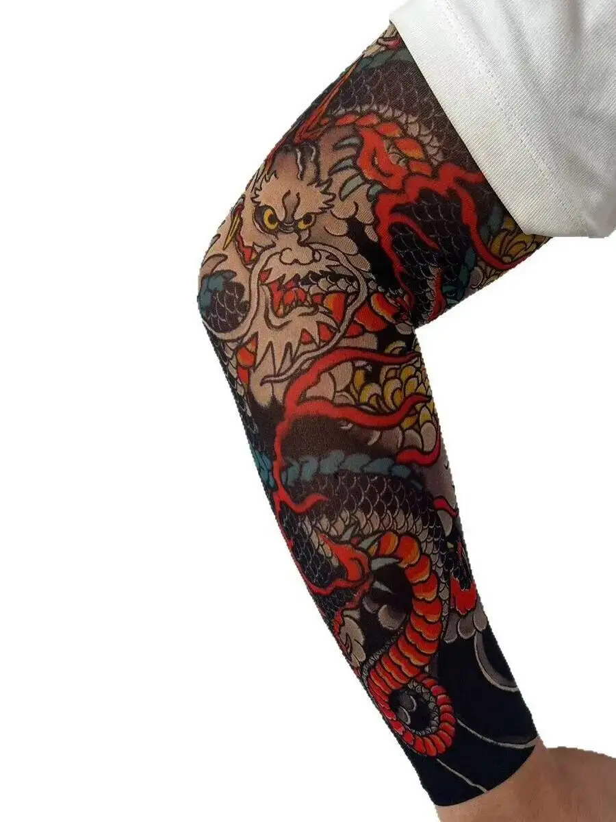 Mangas impressas digitalmente 3d, mangas de proteção solar, casal combinando, leve, respirável, tatuagem, flor, braço, verão, lih