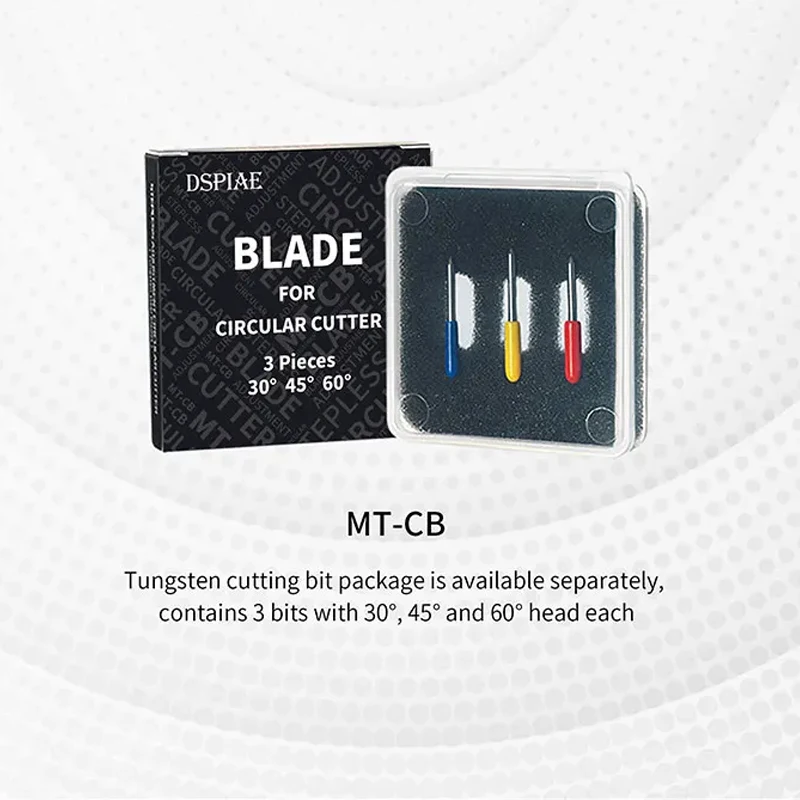 DSPIAE MT-CB PT-C/MT-C/MT-EC 원형 커터 액세서리 용 정밀 텅스텐 강철 블레이드 3PCS 30/45/60도 예비 블레이드
