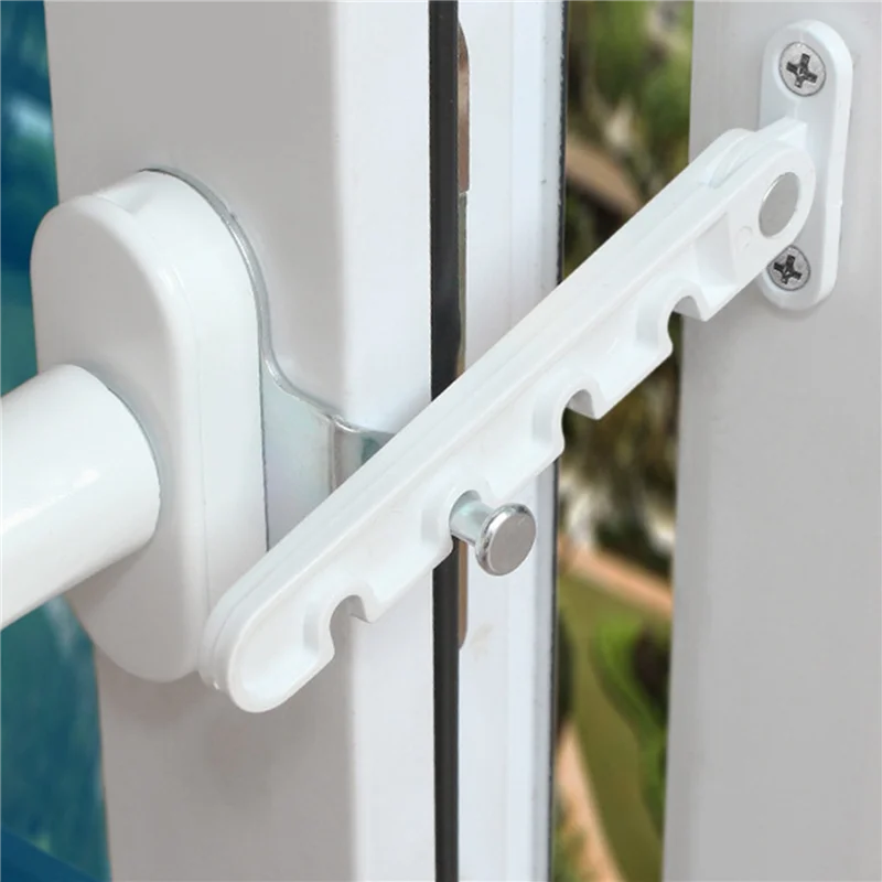 B92B-3X New Window Limiter Latch Position Stopper Casement Wind Brace Home Security Door Windows Sash Lock Child Safety