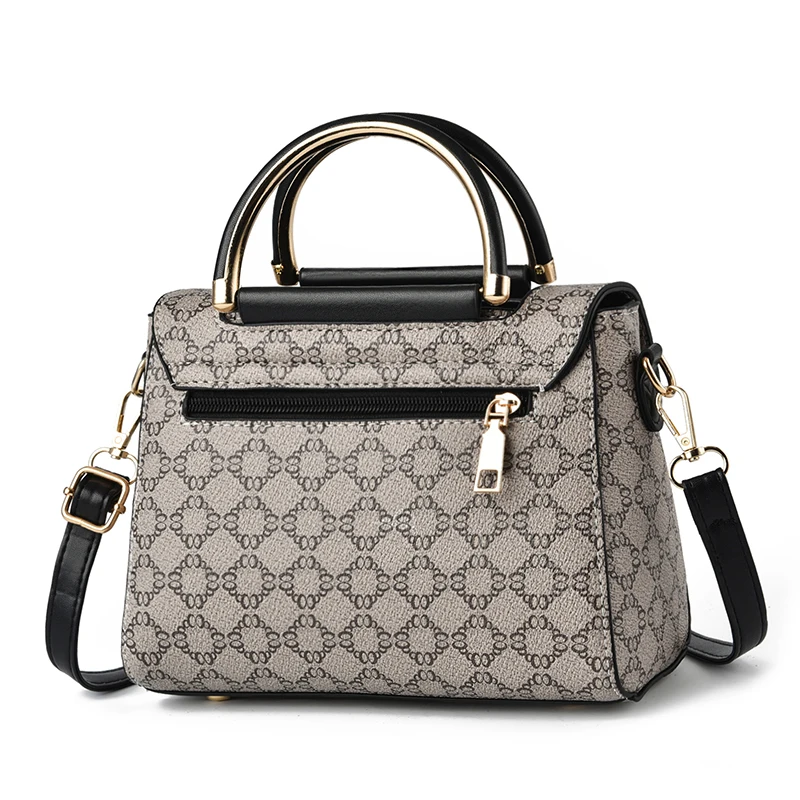 Fashion contrast color vintage fashion printed women\'s handbag, the texture of the foreign style all shoulder crossbody bag