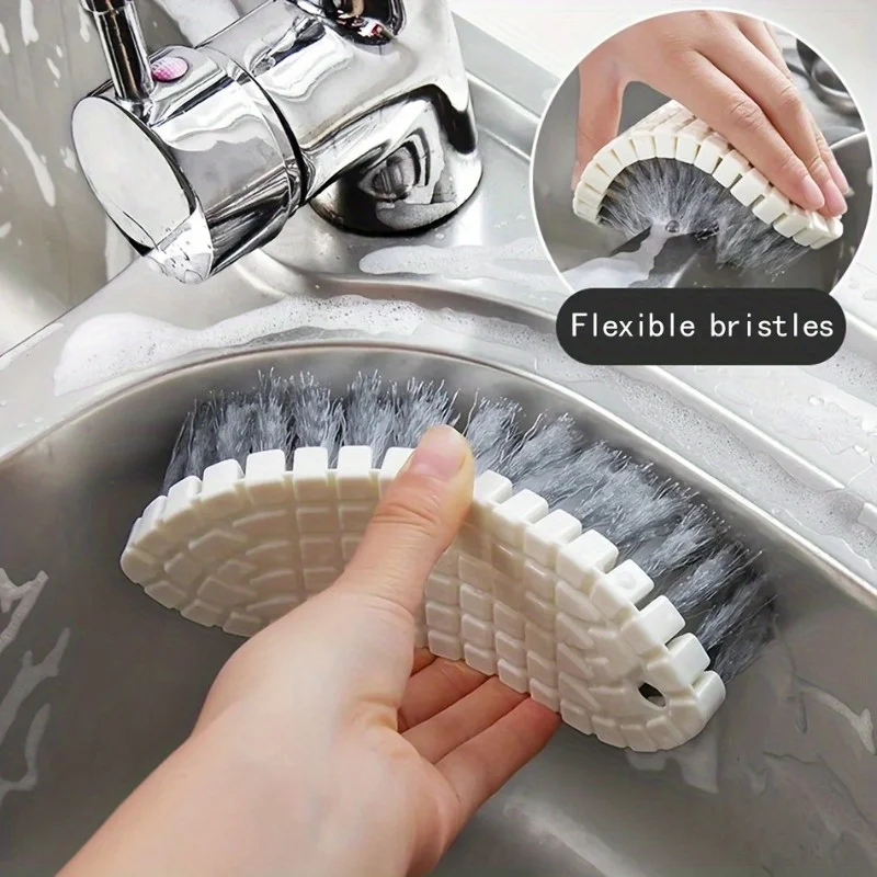 1pc Flexible soft cleaning products, stove sink, ceramic tile, bathroom, shoe brush, no dead corners, floor cleaning brush