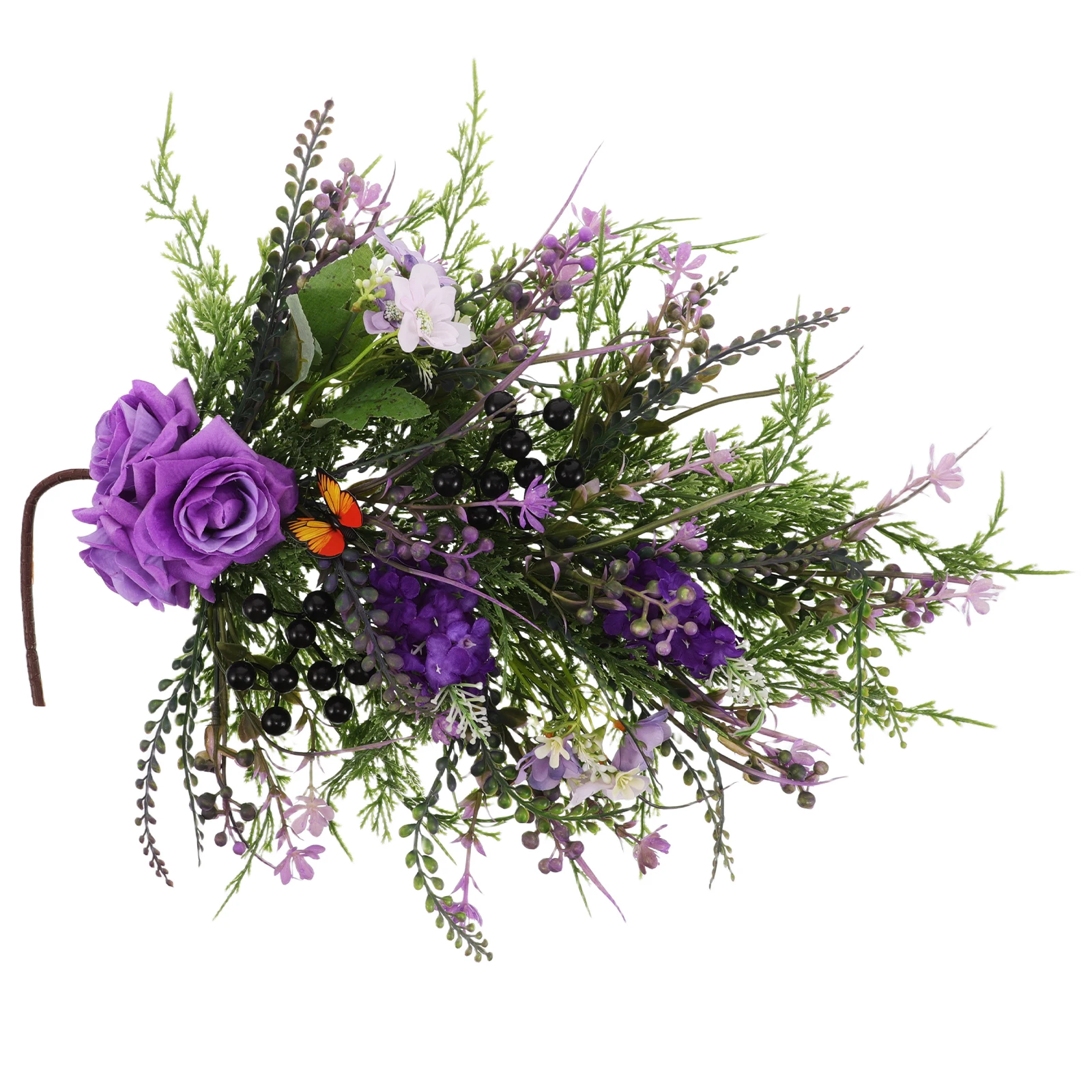 

Simulated Rose Wall Hanging Faux Plants Decor Artificial Floral Wreath Front Door Realistic Rose Green Leaves HomeDecoration