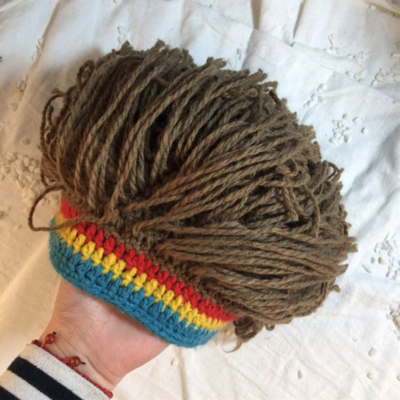 أزياء قبعة الرعد شبح الضفائر القذرة أزياء Heattech الحياكة قبعة شعر مستعار قبعة أنيقة مضحك قبعة العصرية القبعات