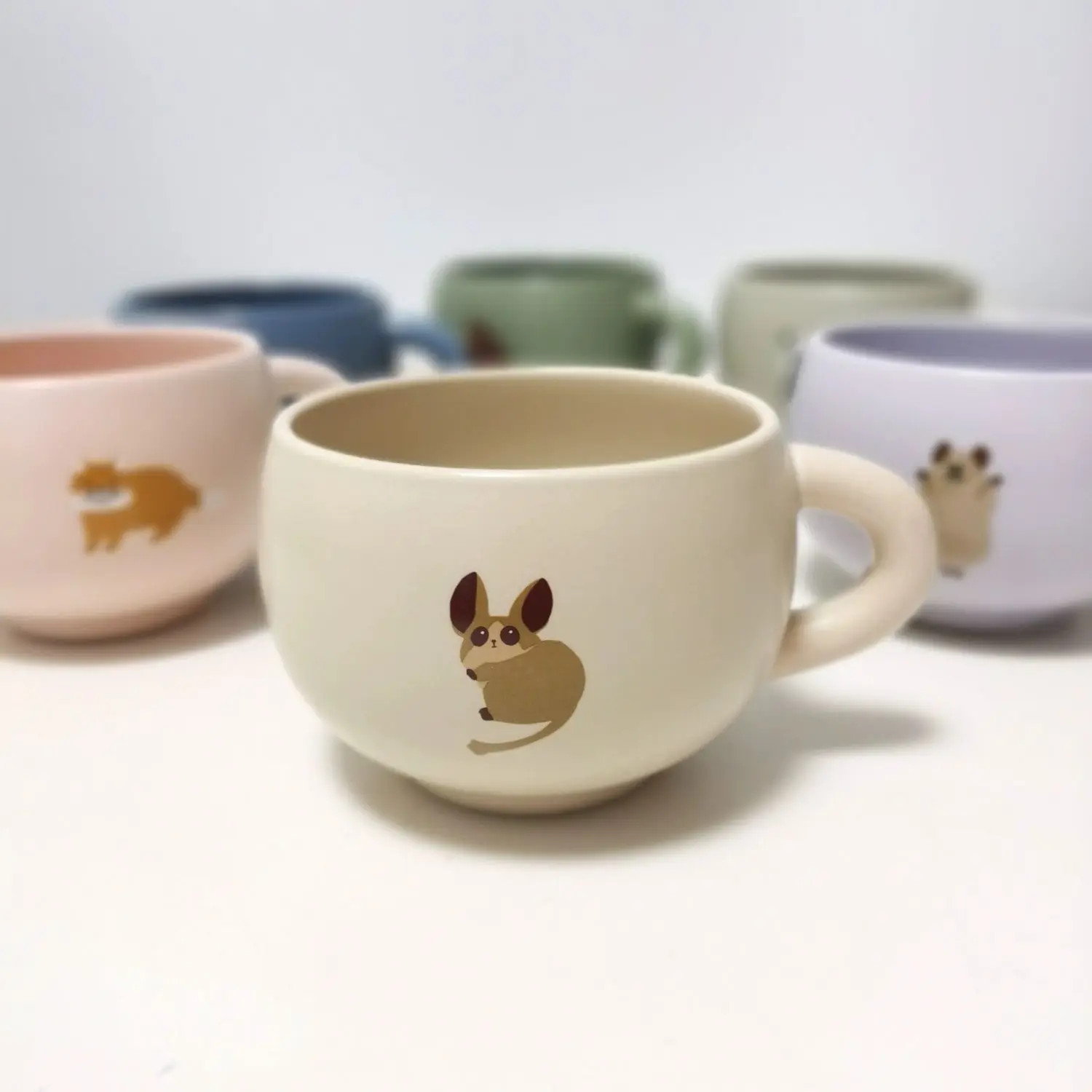 

Makeup Cartoon Animal Series Ceramic Cup, Big Belly Cup, Cute and Simple Japanese Cup Drinkware