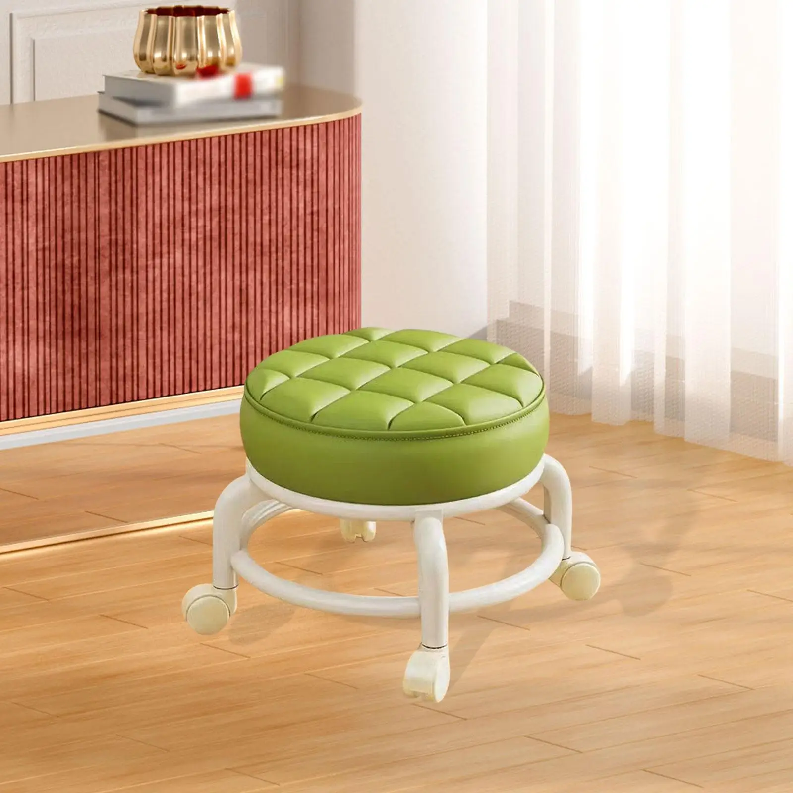 Low Roller Seat 360 Swivel Breathable Waterproof Rotatable Small Chair Rolling Stool for Garage Shop Living Room Home Kitchen