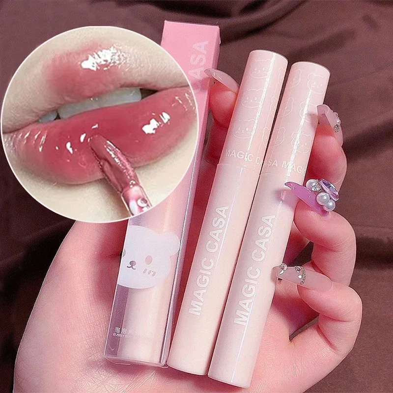 1PC Moisturizing Mirror Liquid Lipstick Waterproof Long Lasting Non-stick Cup Water Light Jelly Lip Gloss Lips Makeup Cosmetics