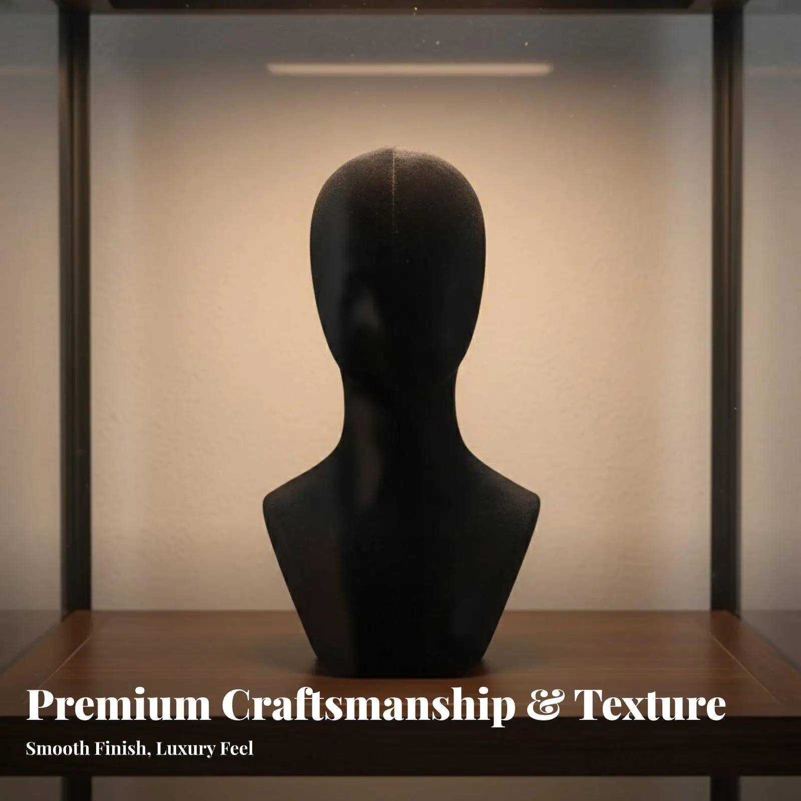 Adjustable Velvet Head and Shoulder Mannequin Bust Jewelry Display for Accessory Arrangement in Retail Stores