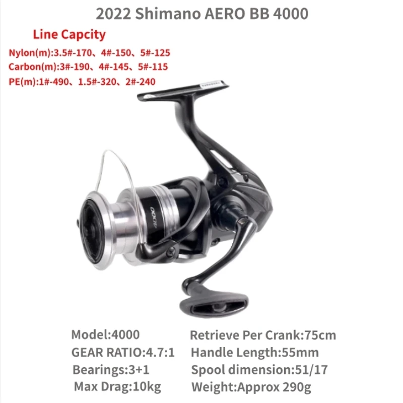 2022 NEW SHIMANO AERO XR AERO BB AERO C3000 4000 C5000 Fishing