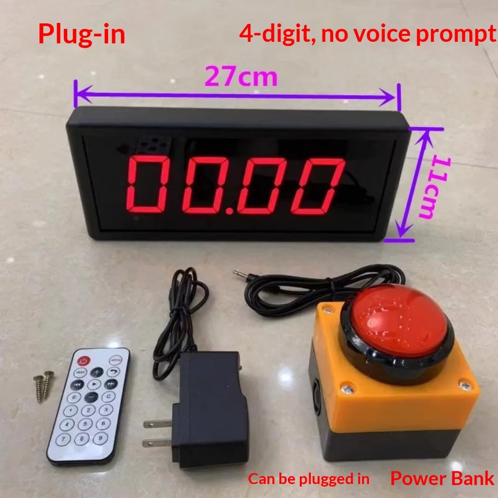 Digitaal display Competitietimer Countdown Stopwatch Teller 2,3 inch 4-cijferige training Spraaktimingapparatuur + afstandsbediening