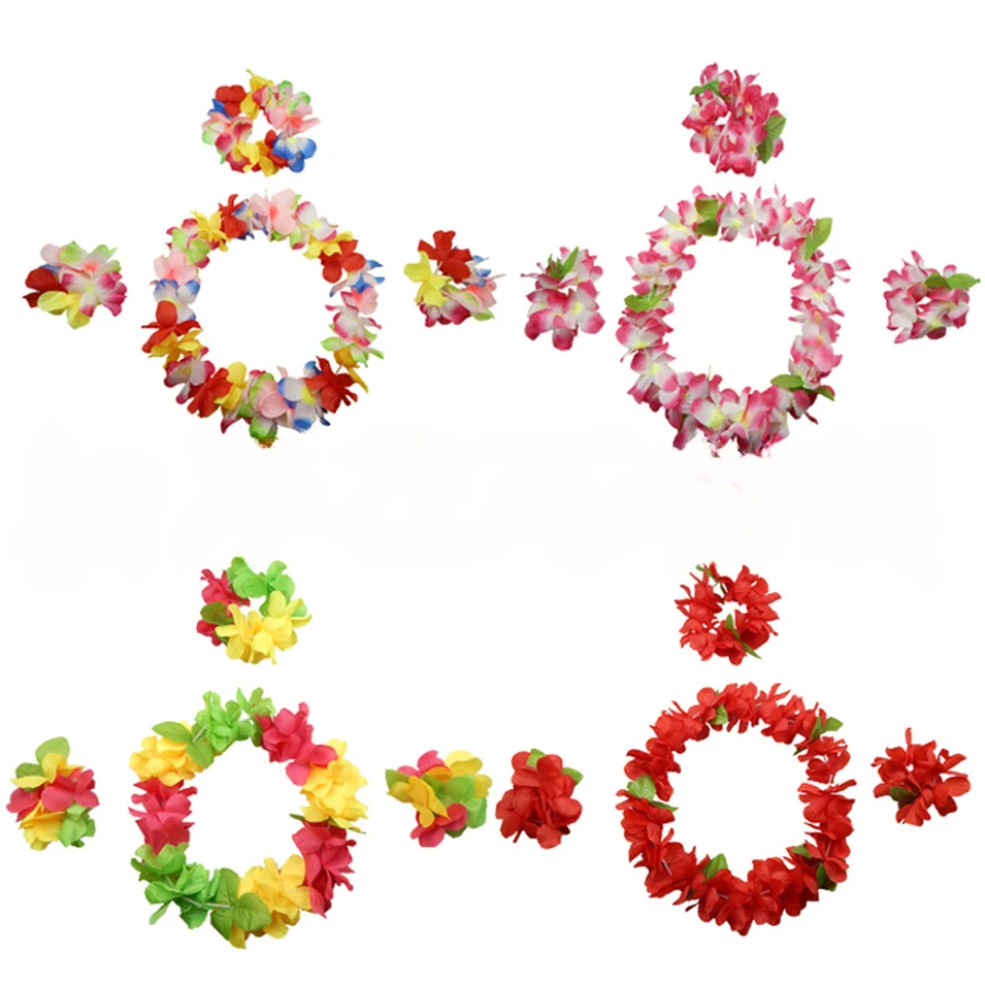 Hawaiian wreath Set Imitation flower Holiday headdress Bar Dance Holiday Party Celebration accessories