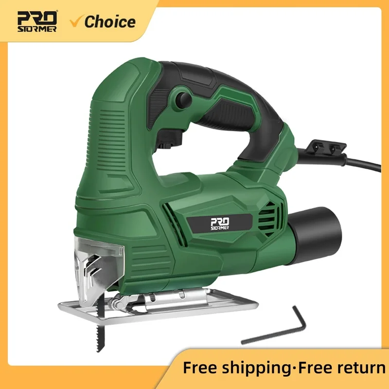 

500W Variable Speed Jigsaw 220V for Woodworking with Metal Base, Carbon Brushes, and Hexagonal Wrench