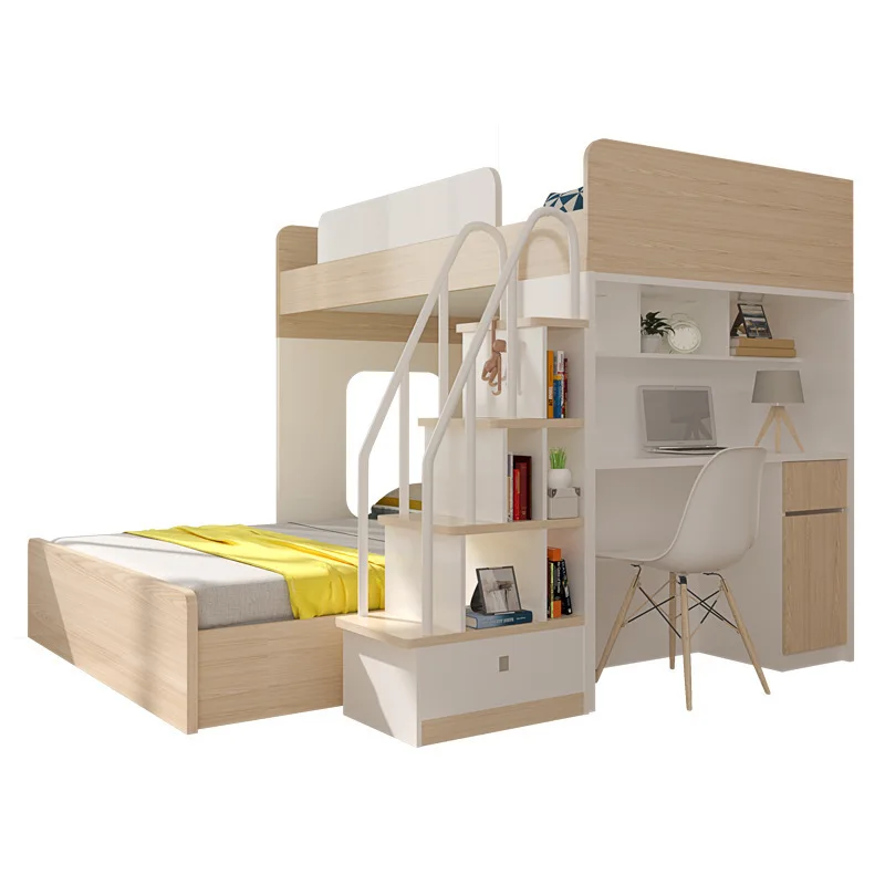

Children's Bed Up and Down Bed Small Room Desk Combination Multifunctional Bed Two-layer Letter High and Low