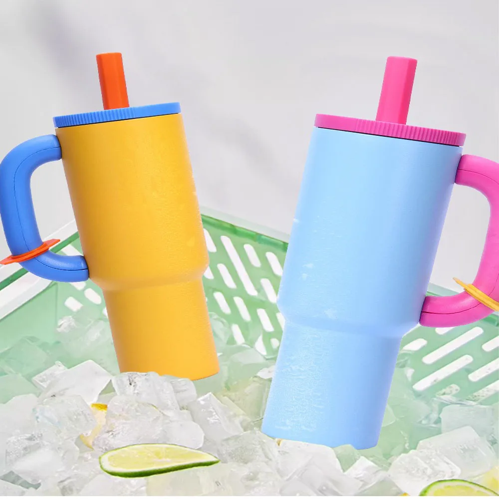40oz Insulated Tumbler with Straw Ice Cold 12hr Hot  Leakproof Stainless Steel Travel Mug Car  insulated water bottle drinkware