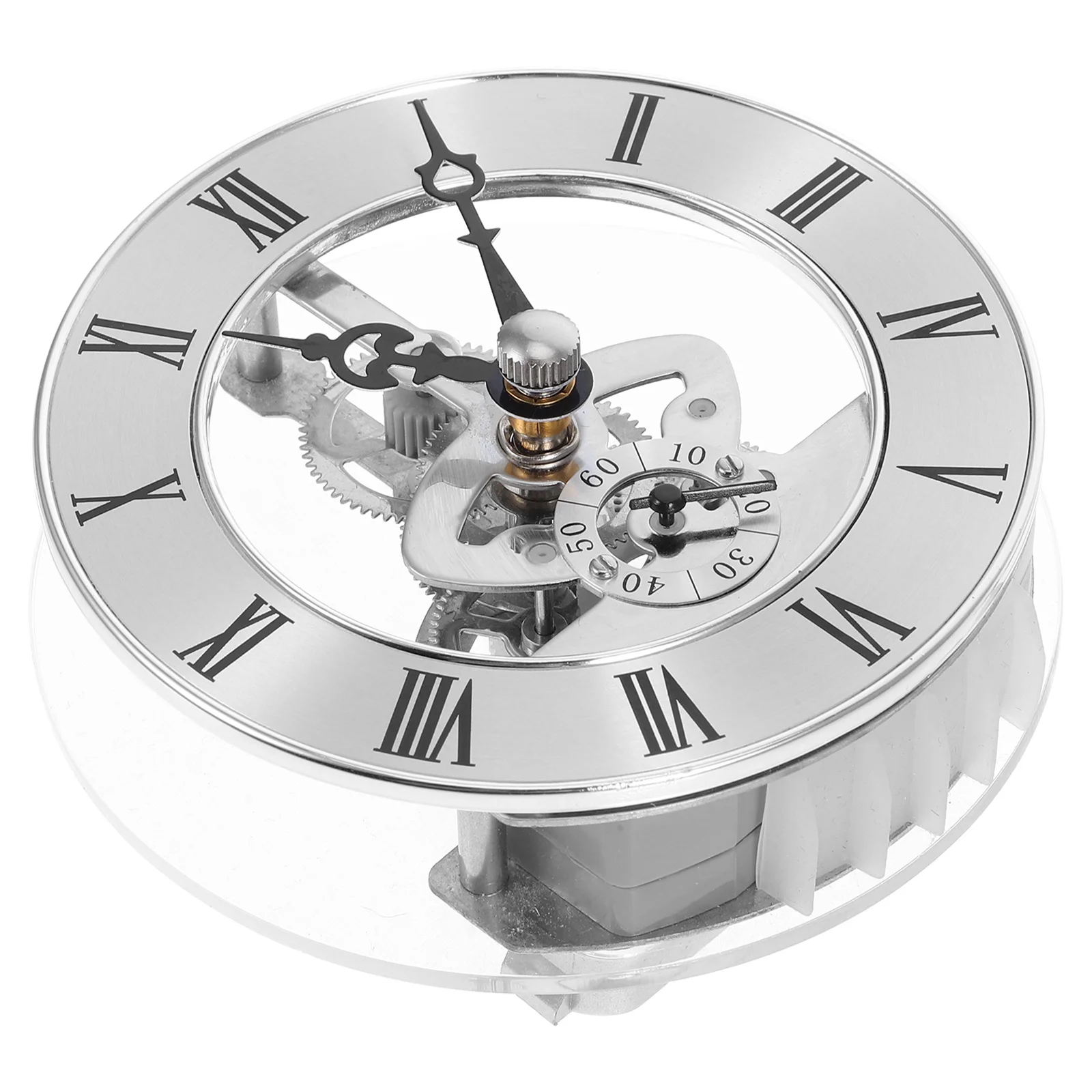 

86Mm Transparent Round Clock Insert Quartz Movement with Roman Numerals for DIY Clock Repair Wall Replacement Parts