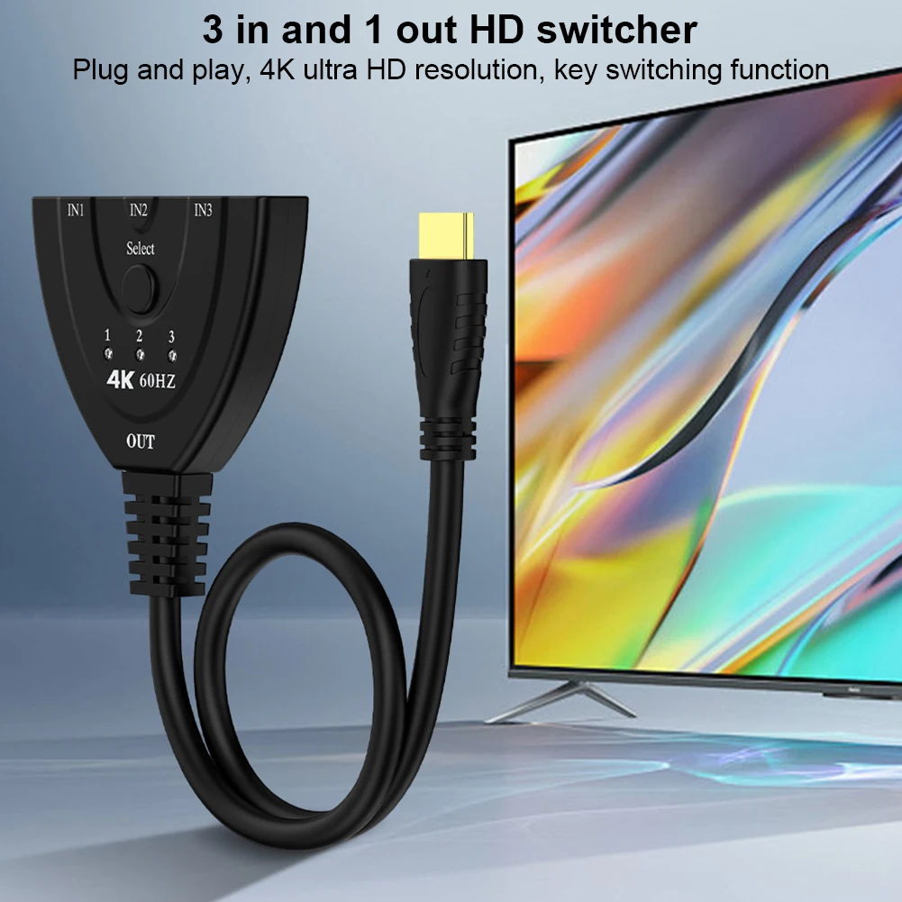 Ps4およびps4用のhdmi互換スイッチャー,3 in 1出力,スプリッター,スイッチャー,セレクター,4k