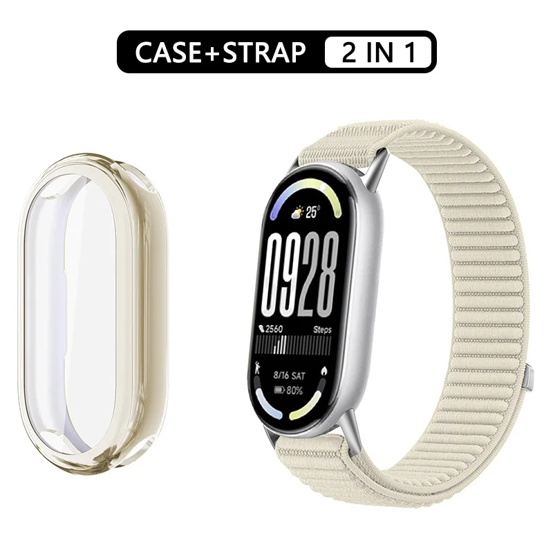 Nylonarmband + Schutzhülle für Xiaomi Mi Band 10, 9, 8, NFC-Sportarmband, elastisches Handgelenksband, Xiaomi Smart Band 9, 8, 10 Zubehör. – Detail 13