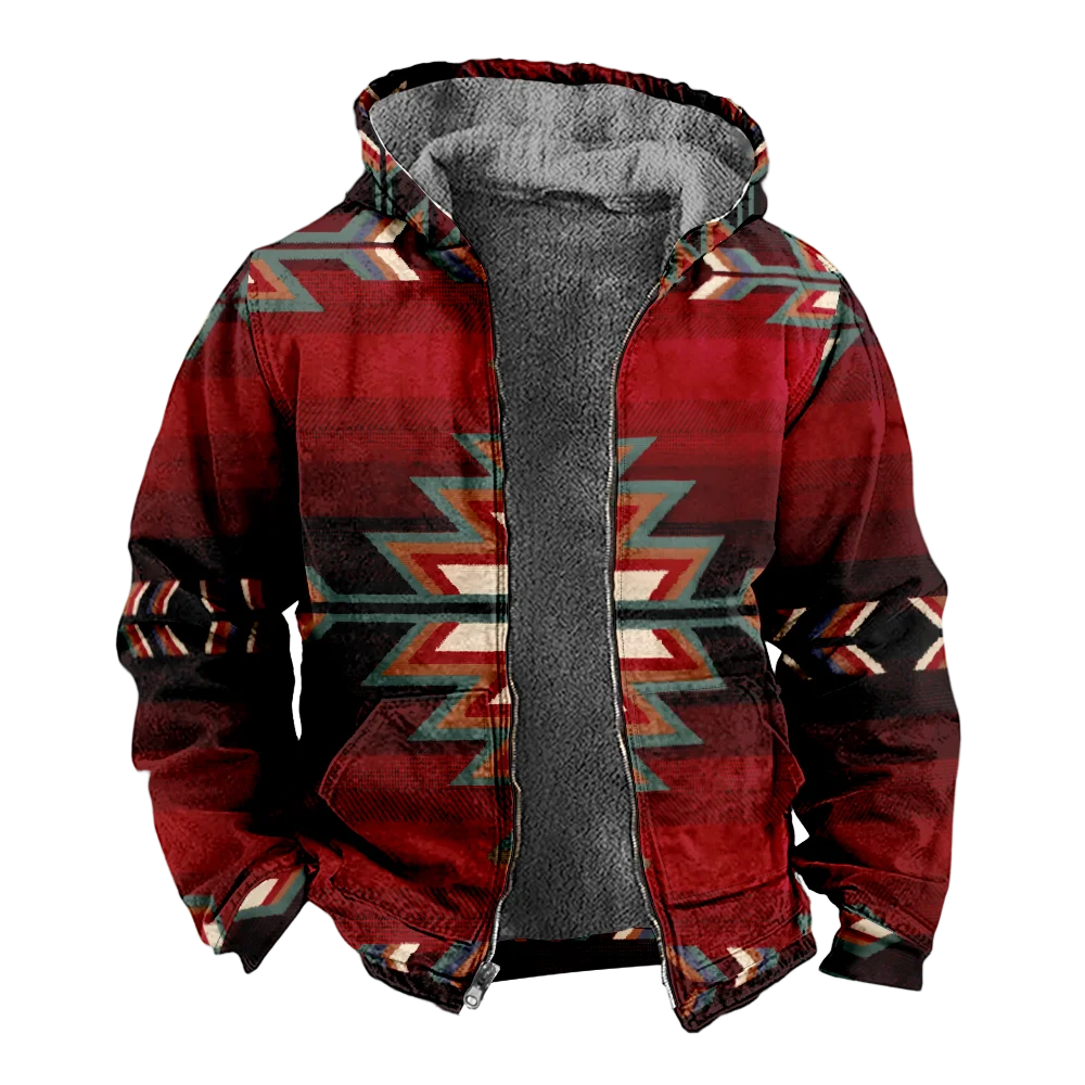 Jaquetas de inverno masculinas casacos, padrão popular geométrico vintage roupas de algodão sobretudo impermeabilização hip hop viajar