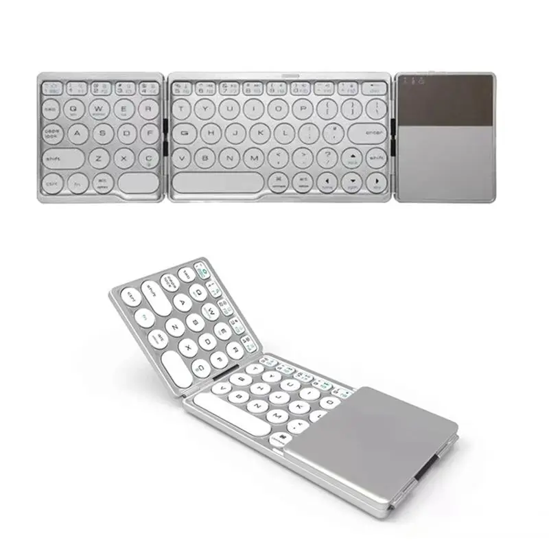 a65i-teclado-bluetooth-de-64-teclas-con-tapa-redonda-plegable-de-tres-partes-ultrafino-para-computadora-telefono-tableta-con-panel-tactil-plateado
