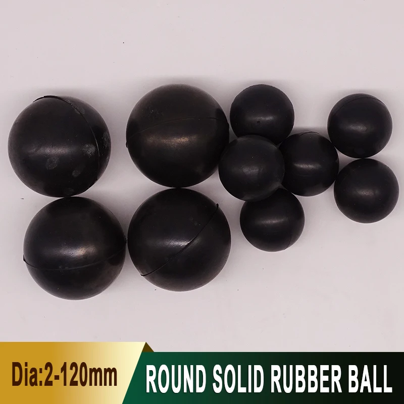 

1-100pcs Round Black Solid Rubber Balls Dia2-120mm High Elasticity And Wear Resistance Suitable For Industrial Vibrating Screens