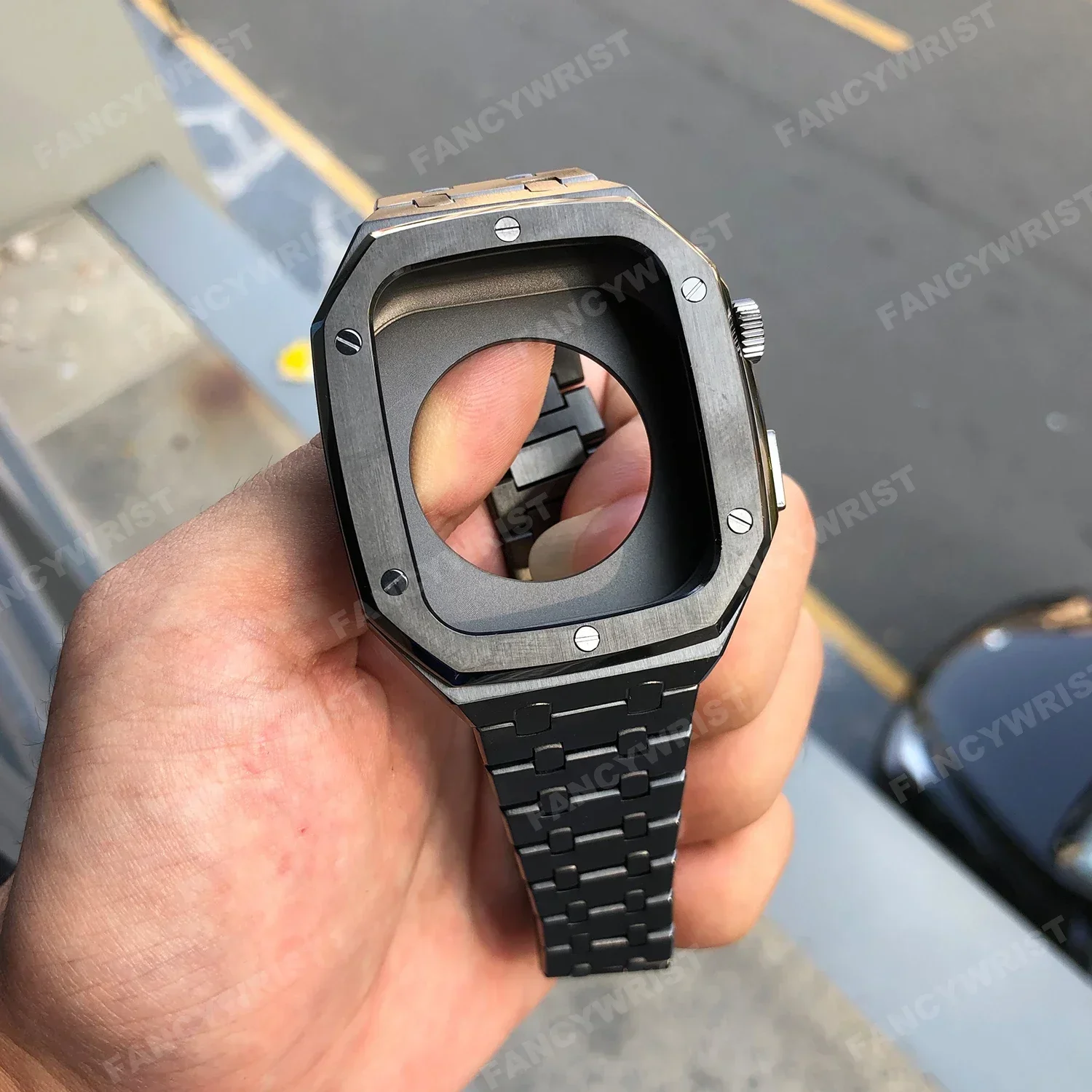 مجموعة تعديل الفاخرة لحقيبة ساعة أبل ، حزام الحافة المعدنية ، مجموعة تعديل وزارة الدفاع ، iWatch 8 ، 7 ، 6 ، 5 ، 4 ، SE ، 6 ، 5 ، SE ، 44 مللي متر