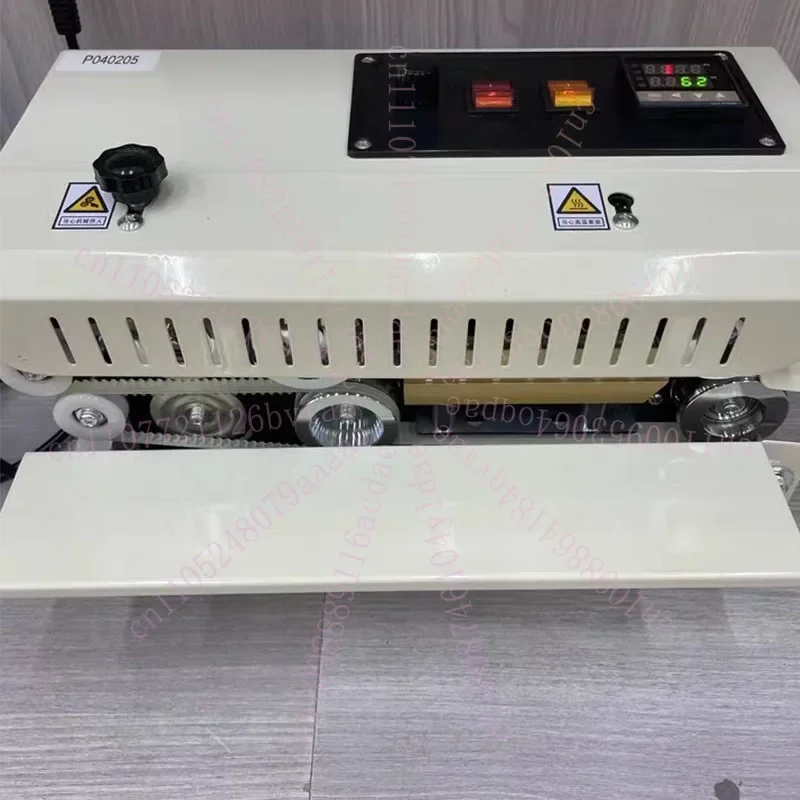 220V Continuous Bag Sealing Machine Plastic Bag Packaging Band Sealing Machine Horizontal Bag Sealer Date Printing