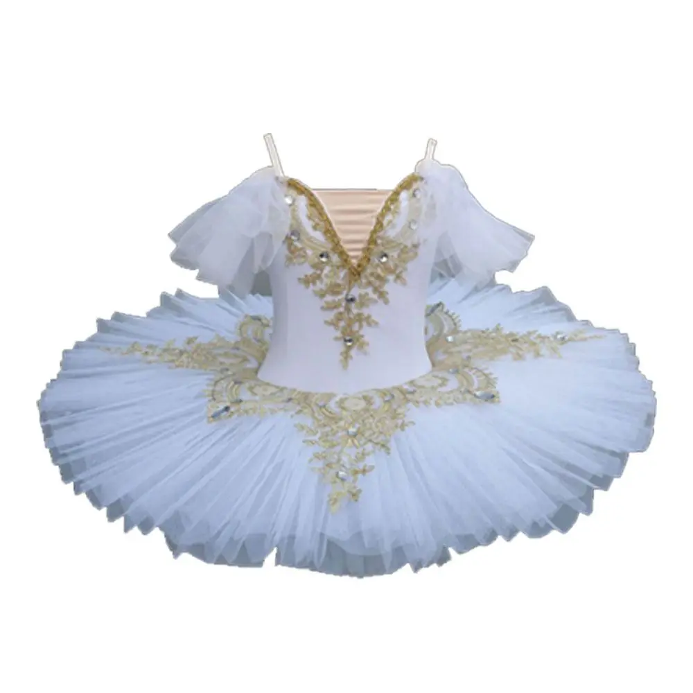 أزياء الترتر الاطفال فستان الباليه الحديثة منتفخ الأداء الملابس حزب اللباس اللؤلؤ الباليه توتو الرقص #4