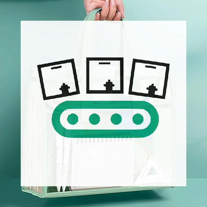 

1 портативная прозрачная водонепроницаемая ручная папка большой емкости, расширяемая сумка для хранения файлов, самоклеящаяся сумка для файлов из ПВХ