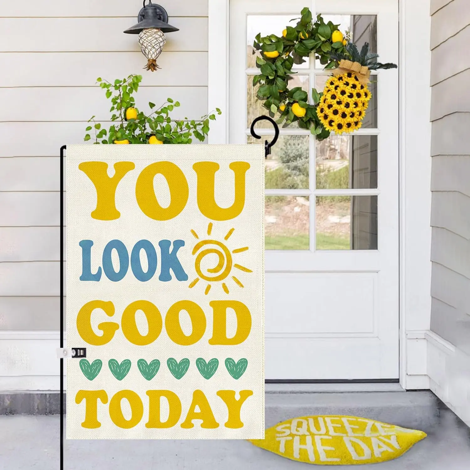 You Look Good Today Summer Funny Garden Flag 12.5 x 18 Inch Double Sided Burlap Kindness Positive Yard Signs Welcome Yard Fl llp