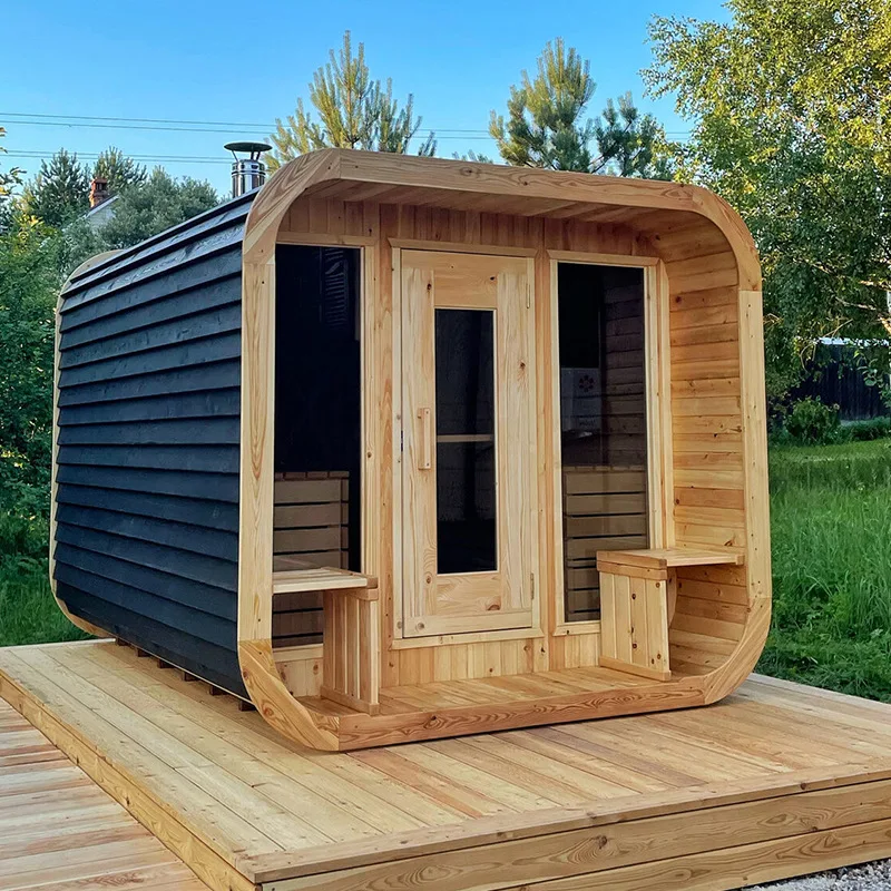 

Уличная коммерческая панорамная сауна из красного кедра