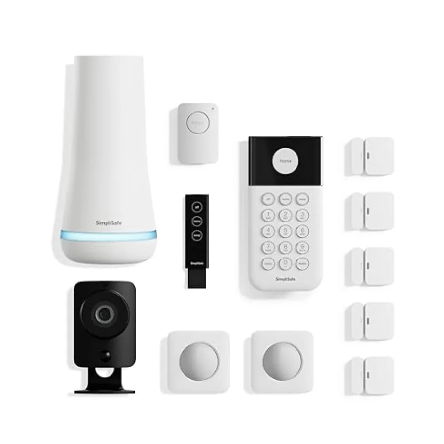 

SimpliSafe 12-компонентная беспроводная система домашней безопасности с HD-камерой — дополнительный профессиональный мониторинг 24/7 — без контрактов — совместимость