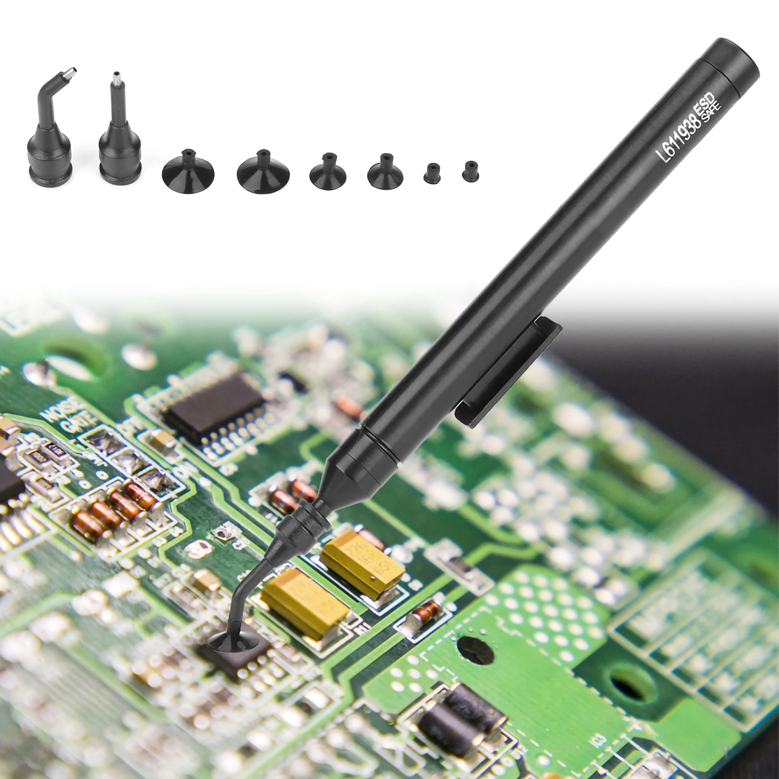 

ZK30 Manual Vacuum Suction Pen Soldering Sucking Pickup Tool Kit with Suckers for IC SMD