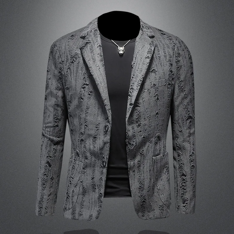 

Мужской деловой повседневный пиджак Slim Fit: легкий, роскошный, осенний, из полиэстера/нейлонового композитного волокна